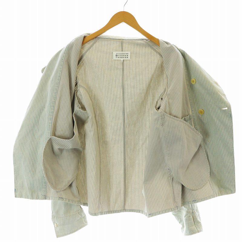 Maison Margiela 10 21SS ダブルジャケット USED加工 ストライプ 