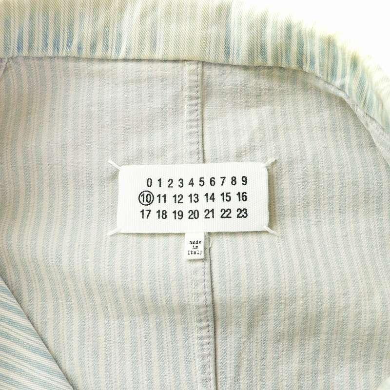Maison Margiela 10 21SS ダブルジャケット USED加工 ストライプ 