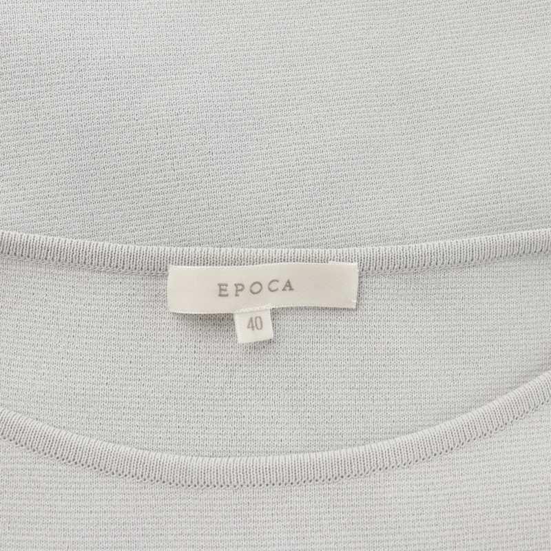 エポカ EPOCA ワンピース ひざ丈 バイカラー 半袖 40 M グレー 白 