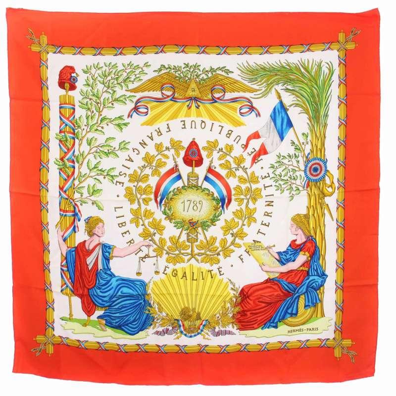 HERMES エルメス カレ90 1789 LIBERTE EGALITE FRATERNITE REPUBLIQ 