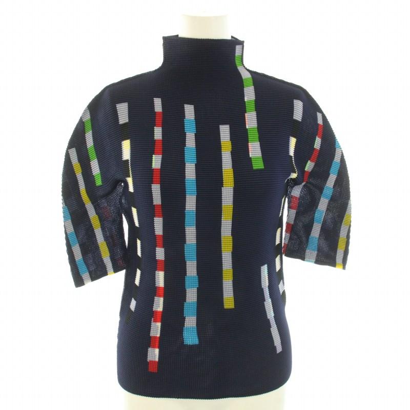 me ミーイッセイミヤケ カットソー トップス総柄ボックスプリーツ