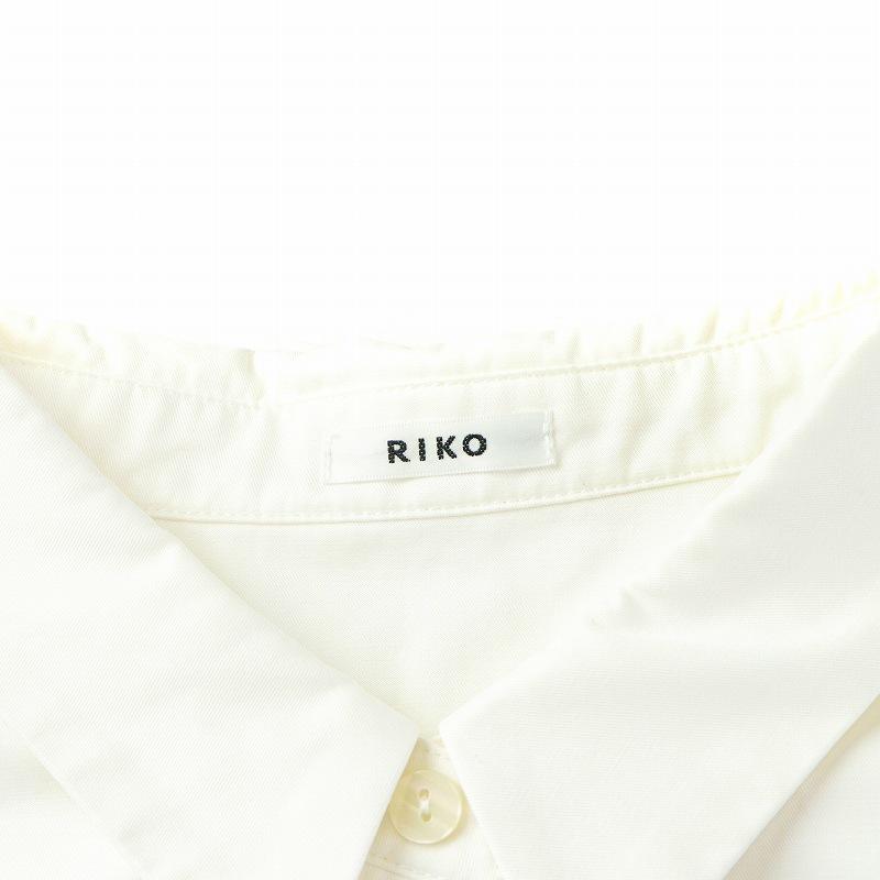 リコ RIKO チュールスリーブシャツ ブラウス 長袖 パフスリーブ F 白  