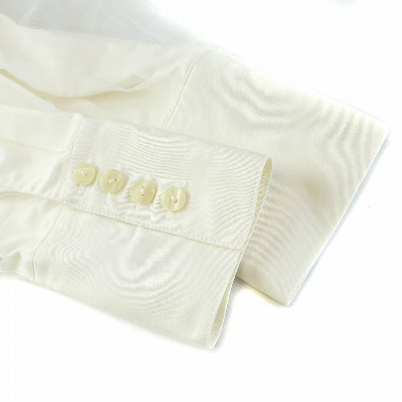 リコ RIKO チュールスリーブシャツ ブラウス 長袖 パフスリーブ F 白  