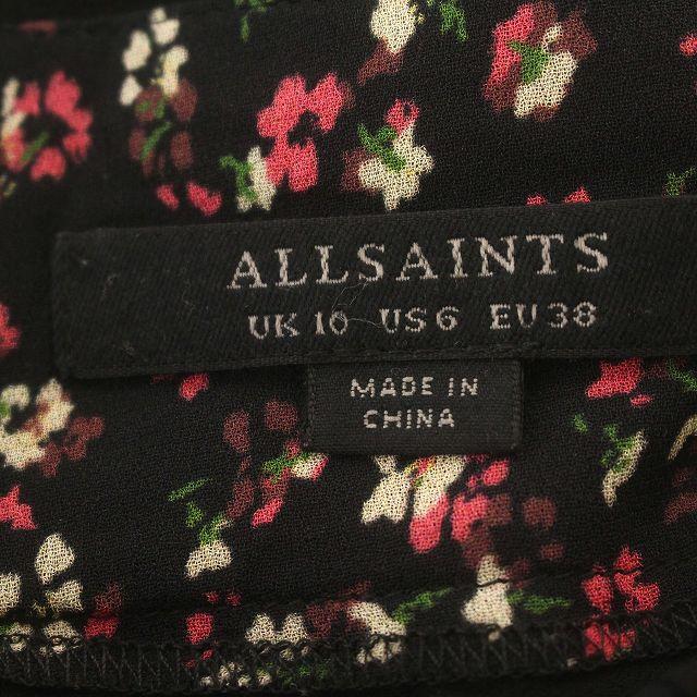 オールセインツ ALLSAINTS ワンピース 花柄 半袖 シアー ロング 38 M 