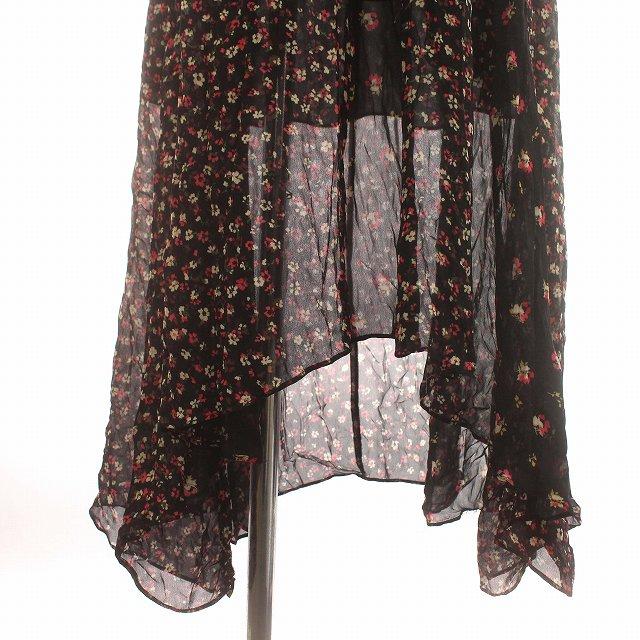 オールセインツ ALLSAINTS ワンピース 花柄 半袖 シアー ロング 38 M 