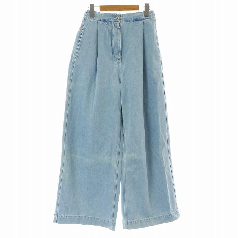 ロエベ LOEWE デニムパンツ ジーンズ ワイド ボタンフライ コットン 34 