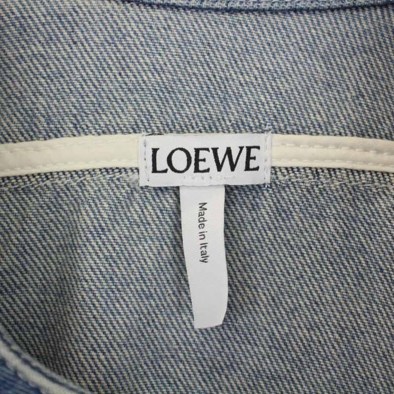 LOEWE ロエベ デニムシャツ ブラウス 長袖 アナグラムボタン XS LOEWE ロエベ デニムシャツ ブラウス 長袖 アナグラムボタン XS