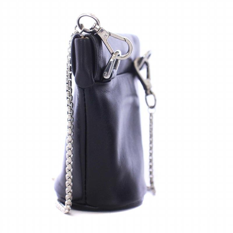 PRADA プラダ ナッパレザー ミニ ネックレスポーチ 三角プレート PRADA プラダ ナッパレザー ミニ ネックレスポーチ 三角プレート