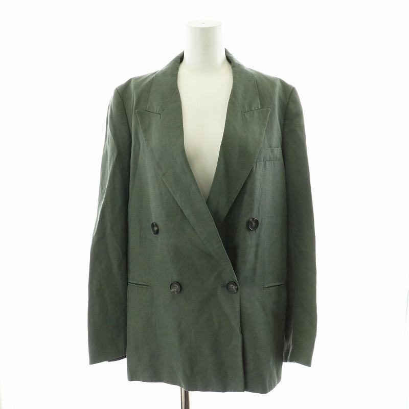 ZARA ザラ テーラードジャケット ダブル S 緑 グリーン /NQ