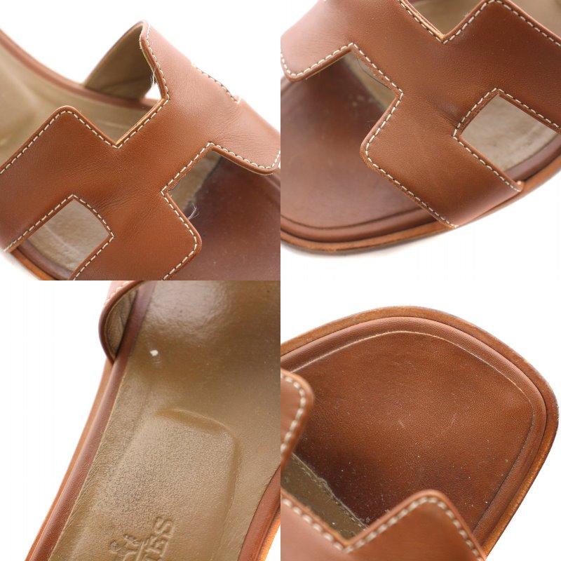 HERMES エルメス オラン Oran ミュール サンダル レザー フラット 35  