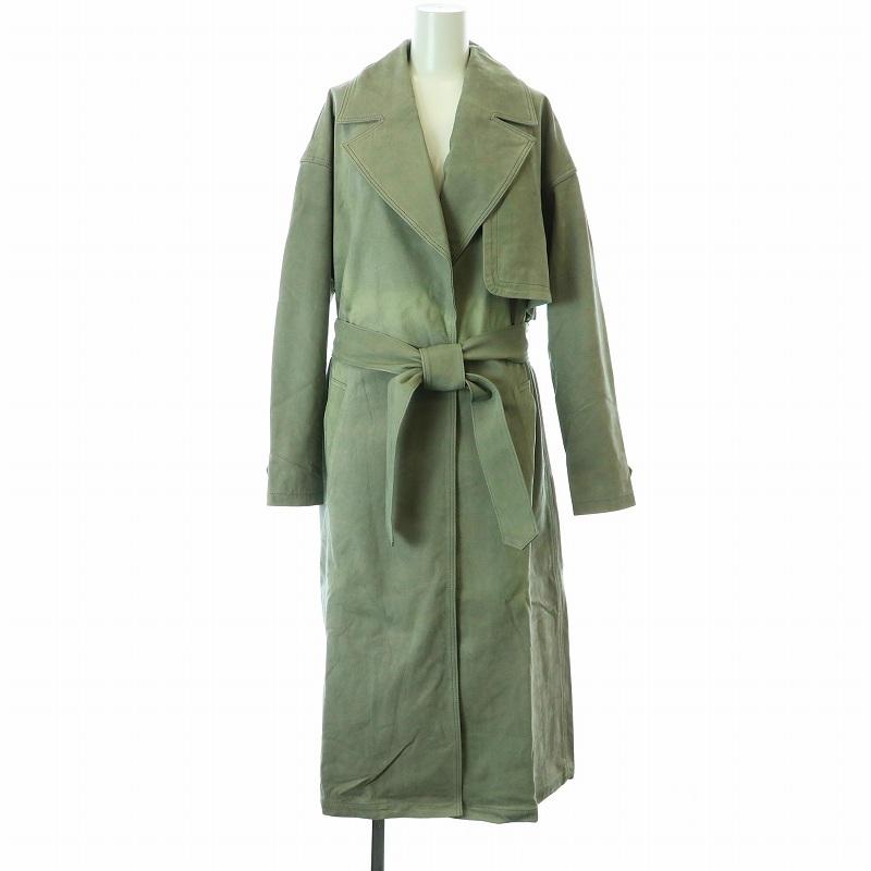 Sisii ブラック レザートレンチコート ダブルブレスト