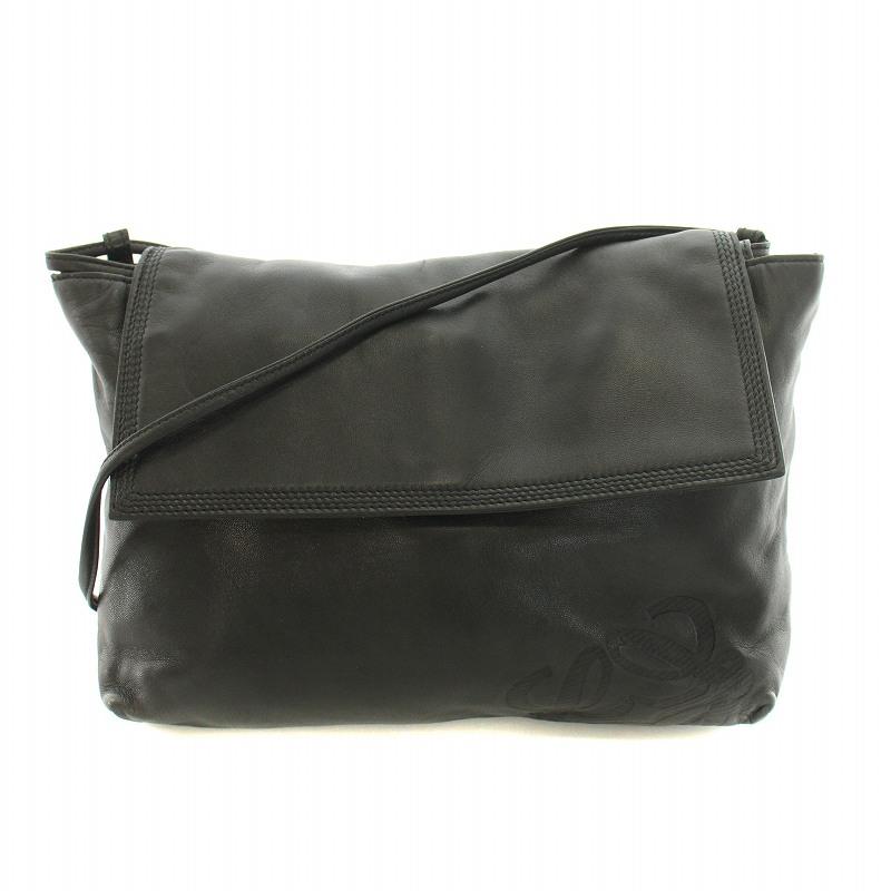 LOEWE ロエベ ショルダーバッグ アナグラム ナッパレザー 黒 ブラック 