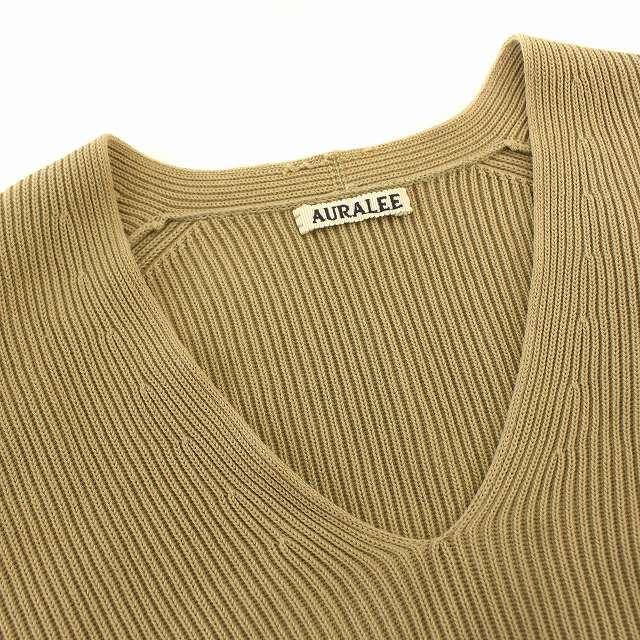 オーラリー AURALEE スーパーハードツイストリブニット Vネック ニット 