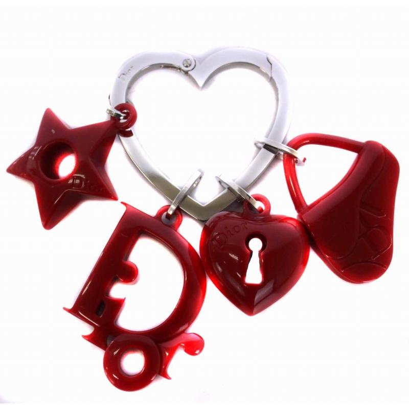 Christian Dior サドルバッグモチーフ ハート スター チャーム Dior - 美品✨Dior サドルバッグモチーフ バッグチャーム ハート