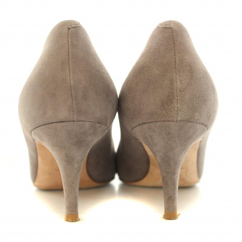 PELLICO スエード グレー ハイヒール 良品】ペリーコ チャンキーヒールパンプス/36 5/スエード/ライトグレー