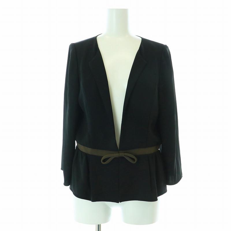 フォクシーニューヨーク FOXEY NEW YORK ノーカラージャケット リボン 