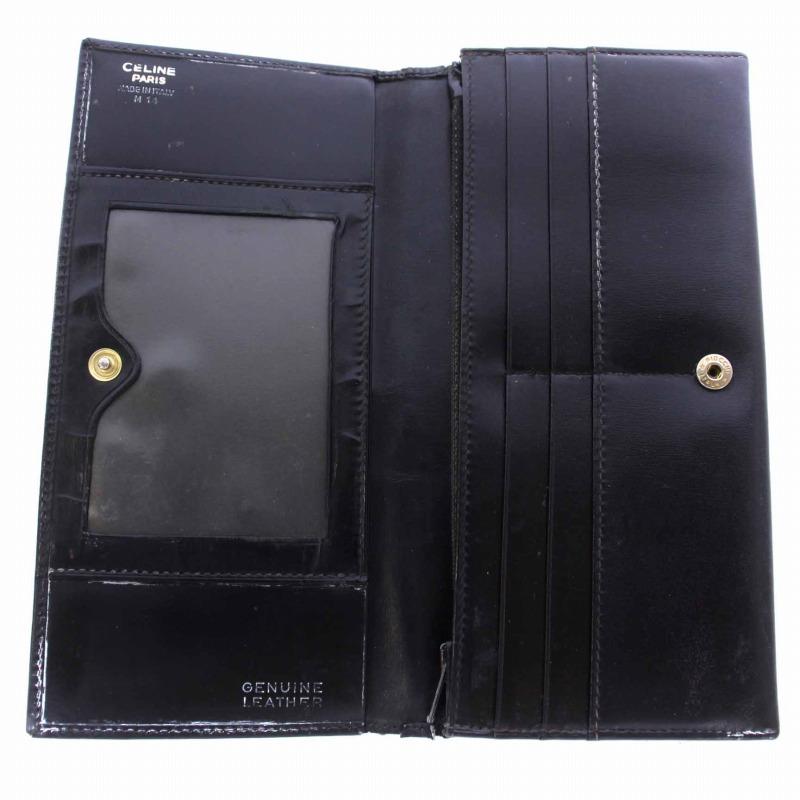 CELINE（セリーヌ） 長財布 二つ折り レザー 黒 ブラック /BM □OH