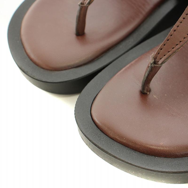 カミナンド caminando トングサンダル 厚底 レザー 7 23.5cm-24cm 茶 