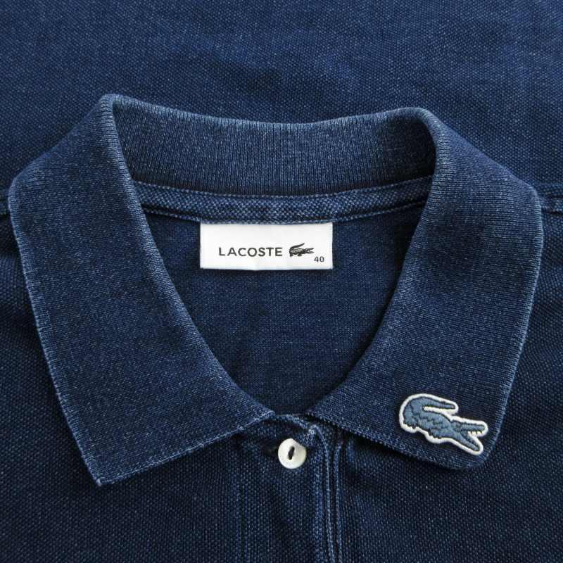 LACOSTE（ラコステ） レギュラーフィットインディゴピケポロシャツ 