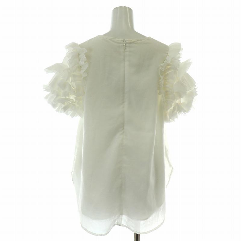 トレフルプラスワン trefle+1 NEWホイップブラウス 半袖 フリル F 白