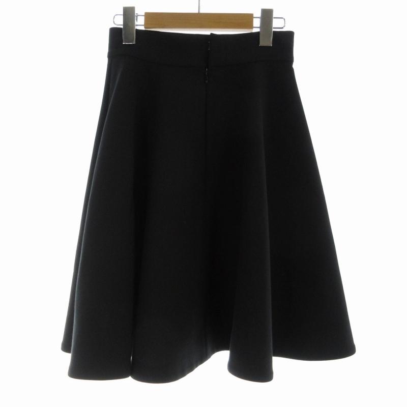 ヨーコチャン YOKO CHAN フレアスカート ひざ丈 36 S 黒 ブラック /RO  
