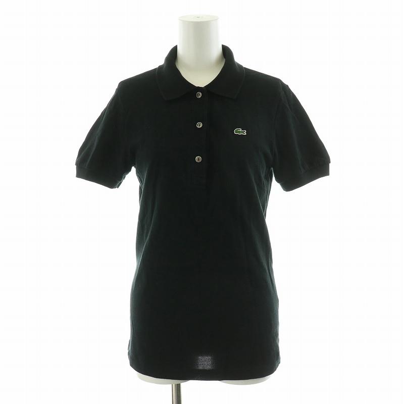 LACOSTE（ラコステ） ポロシャツ 半袖 ロゴ刺繍 ワッペン 36 M 黒