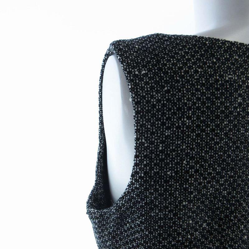 アナイ ANAYI ワンピース ひざ丈 ノースリーブ ツイード バック