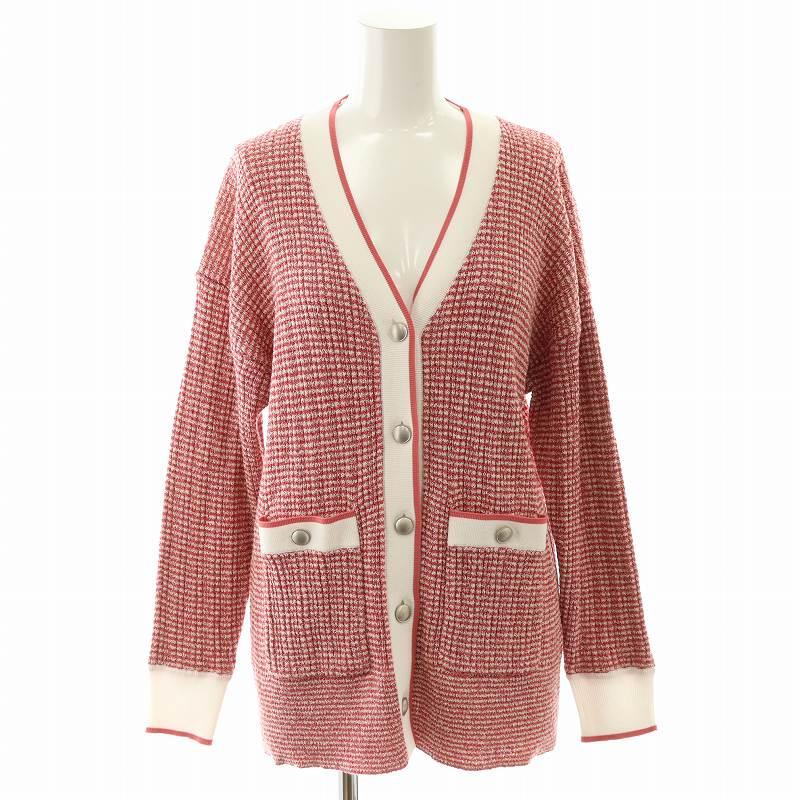 ルーニィ LOUNIE ニットカーディガン 総柄 長袖 F ピンク /KL  