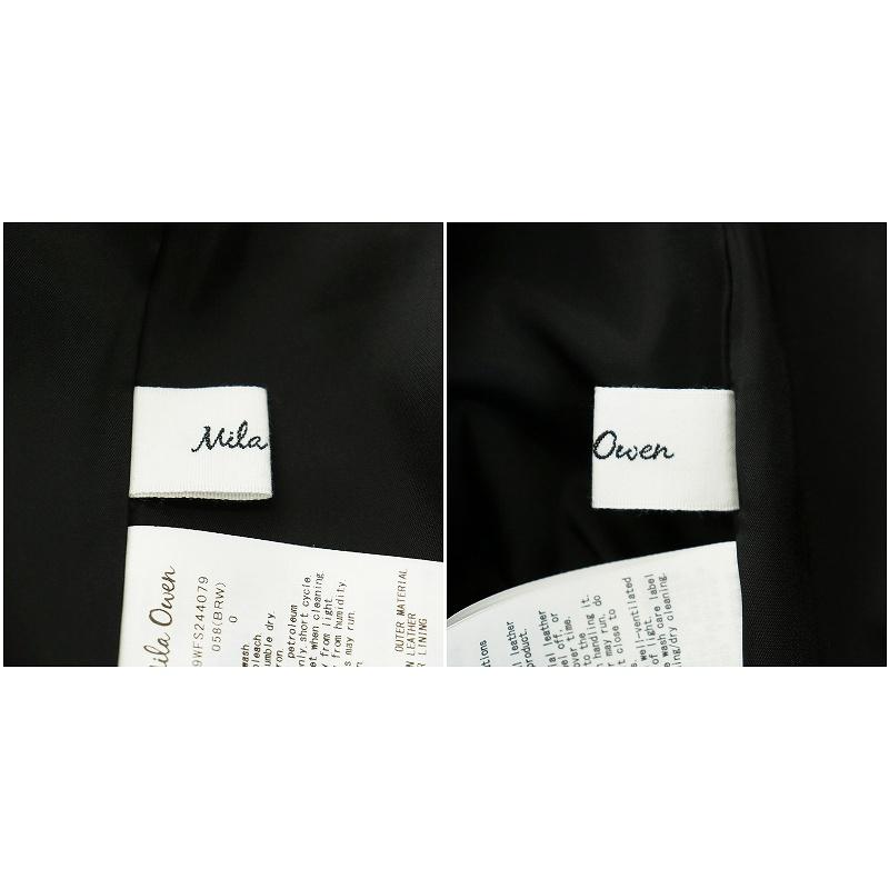 ミラオーウェン Mila Owen 24AW フェイクレザーミニスカート 台形 0 S