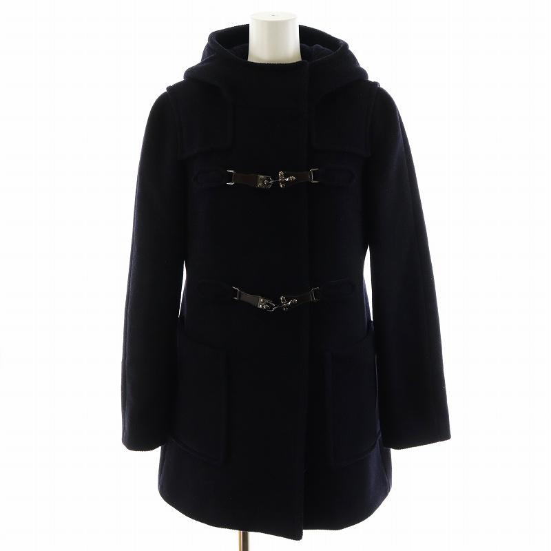 Fay ダッフルコート ネイビー Lサイズ フェイ Fay ダッフルコート ミドル丈 フード ウール アウター S 紺