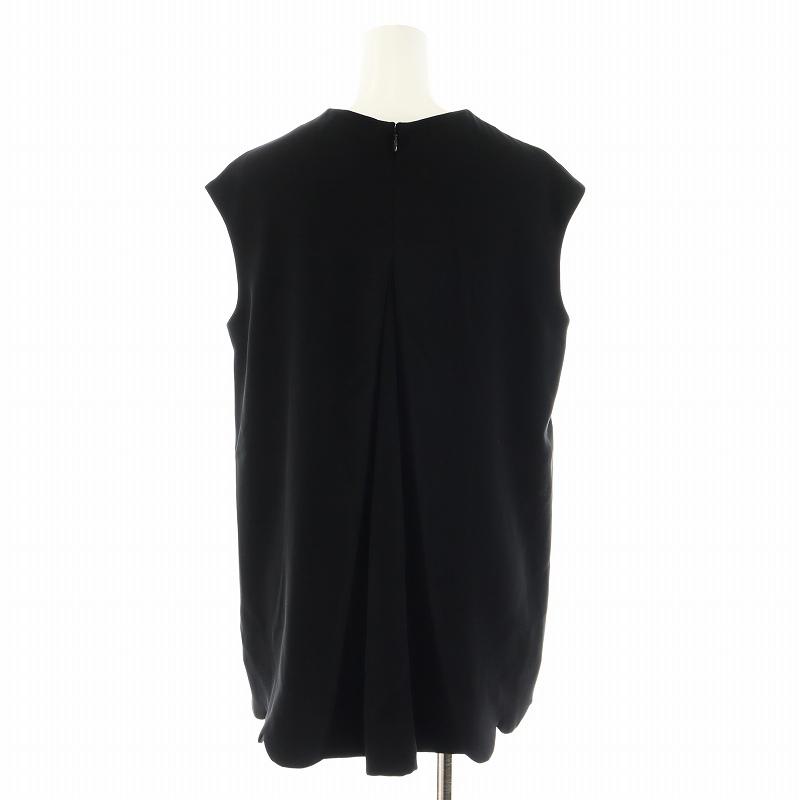 美品 ヨーコチャン バック ボックス プリーツ ブラウス カットソー 黒