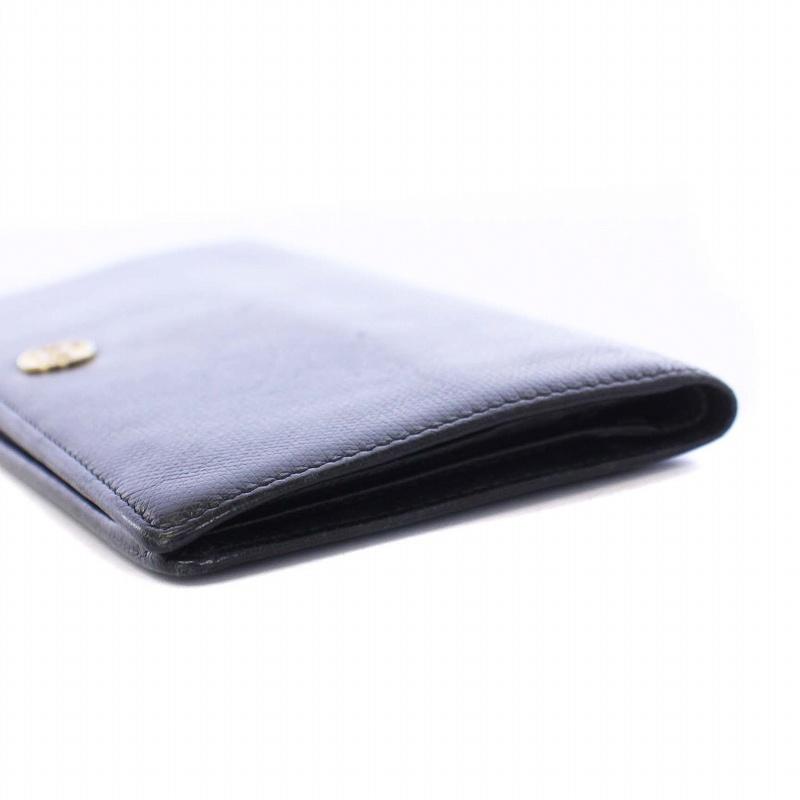 CHANEL（シャネル） 長財布 二つ折り ココボタン ココマーク レザー 黒