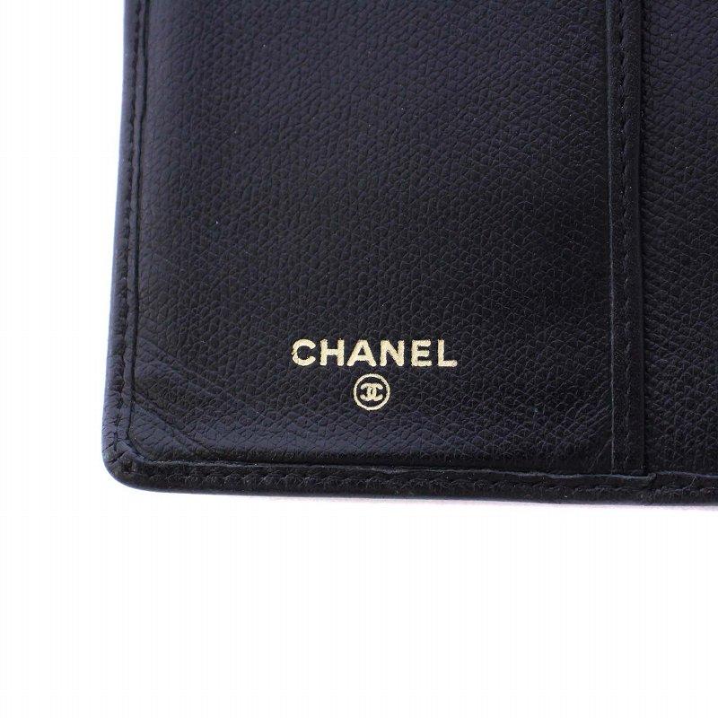 CHANEL（シャネル） 長財布 二つ折り ココボタン ココマーク レザー 黒