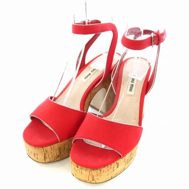 miu ミュウミュウ miumiu サンダル コルクソール ストラップ 35.5 22.5  