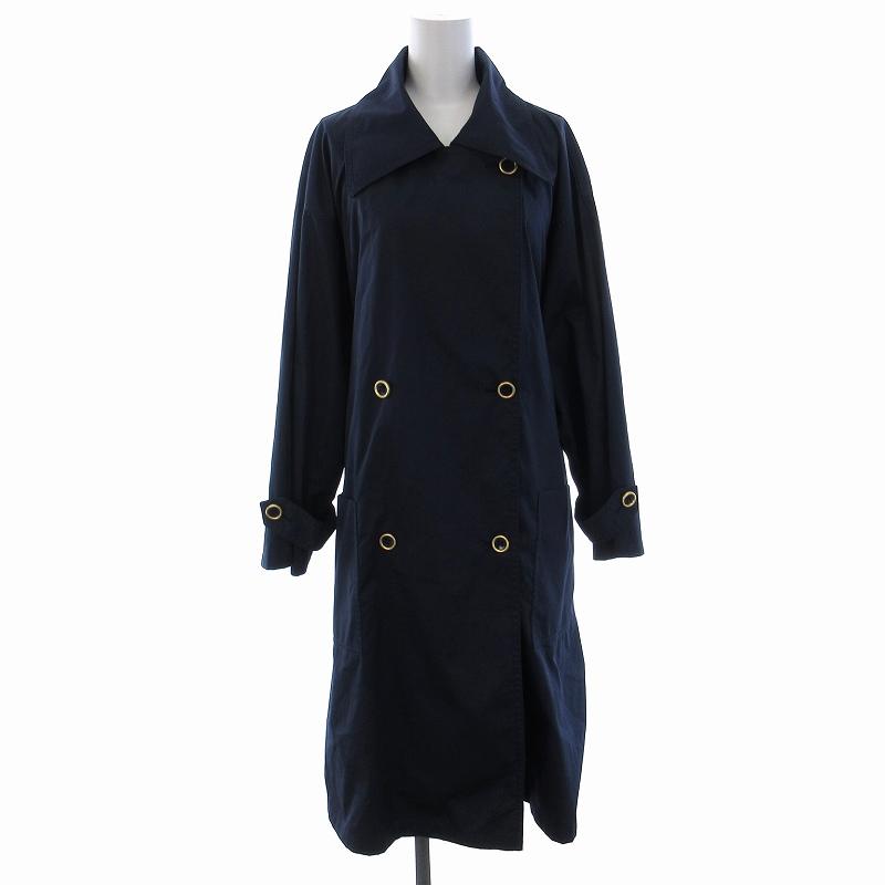 ハナエ.モリ　トレンチコート ハナエモリ HANAE MORI トレンチコート ロング M 紺 ネイビー