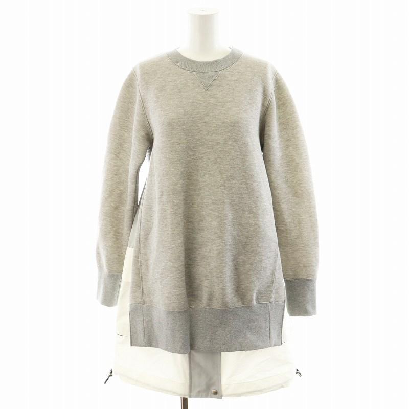 サカイ sacai スポンジスウェットワンピース ミニ丈 長袖 ドッキング 1 