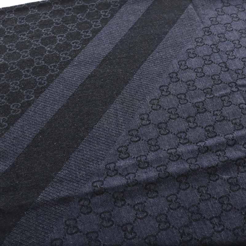GUCCI（グッチ） GUCCI GG柄 ストール フリンジ ウール シルク混 絹