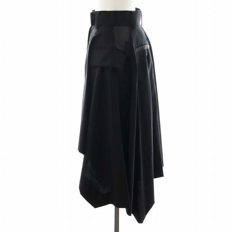 サカイ sacai SUITNG ASYMMETRY SKIRT フレアスカート ミモレ ロング  
