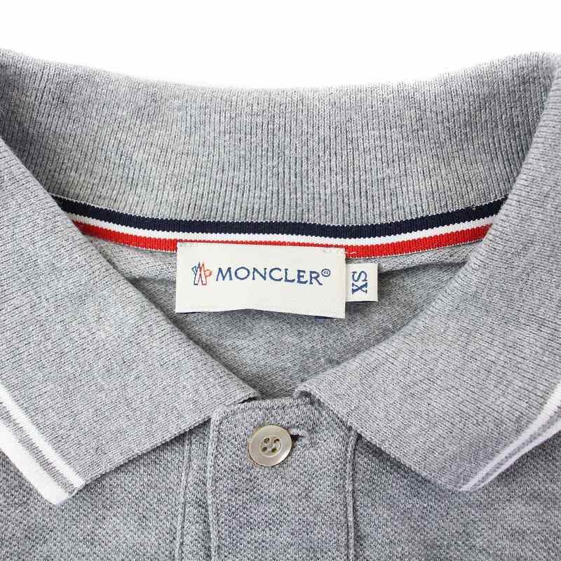 MONCLER（モンクレール） ポロシャツ 半袖 ライン ワッペン XS グレー