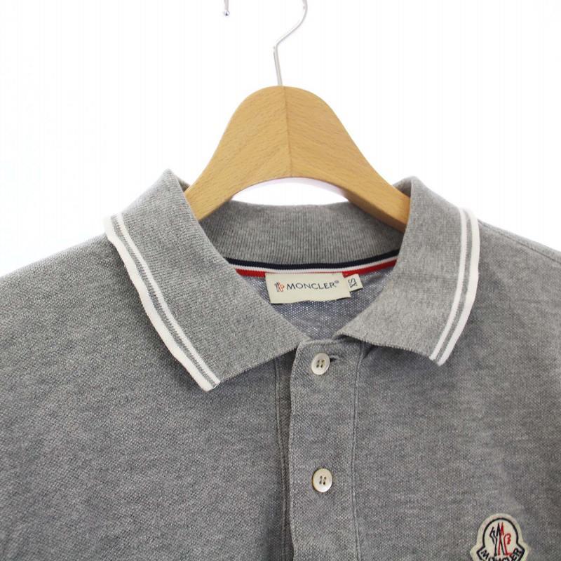MONCLER（モンクレール） ポロシャツ 半袖 ライン ワッペン XS グレー