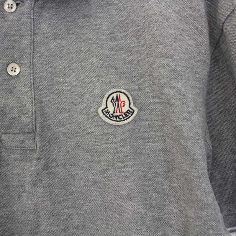 MONCLER（モンクレール） ポロシャツ 半袖 ライン ワッペン XS グレー