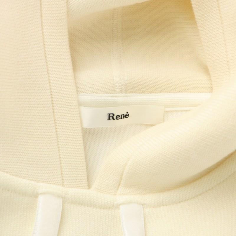 Rene ルネ ポンチョ フーディー ニット プルオーバー アイボリー /XK  
