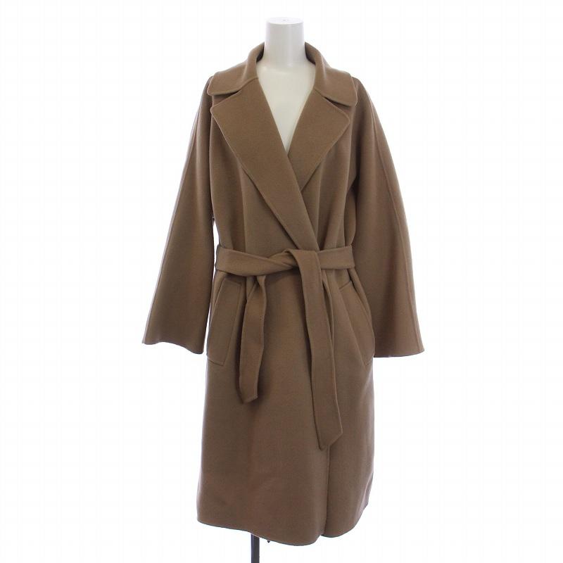 MAXMARAダブルフェイスロングコートクチートアマーノベージュ 38