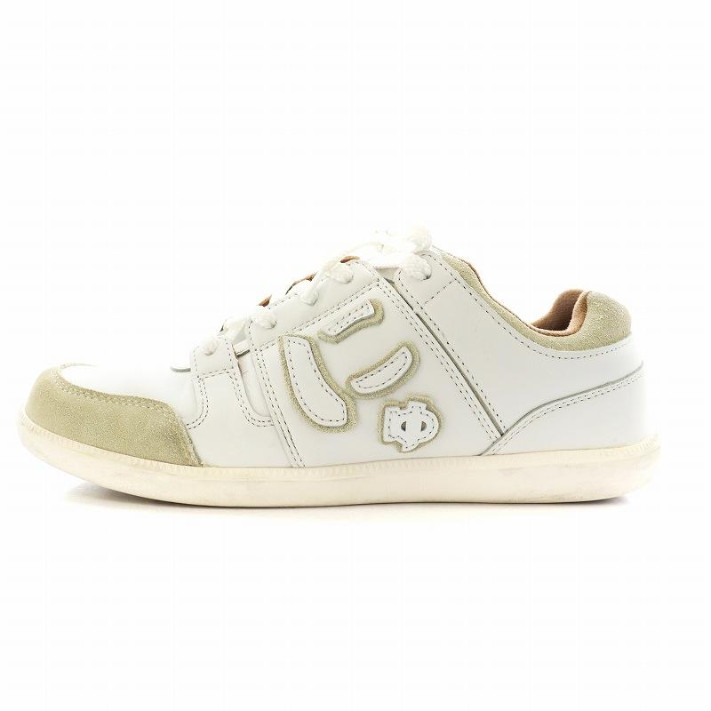 新品 via SANGACIO✕バンクシー スニーカー ホワイト/ベージュ にゅ サンガッチョ Sangacio × BRANDALISED ブランダライズド にゅ