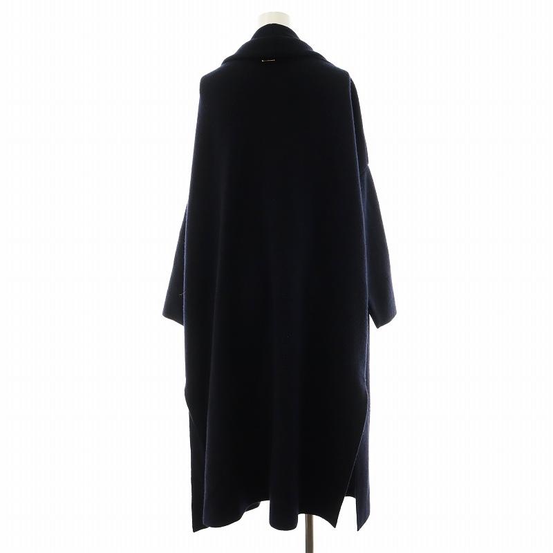 ミューズドゥドゥーズィエムクラス スムースニットガウンコート 黒 ウール ロング ドゥーズィエムクラススムースニットガウンコート黒