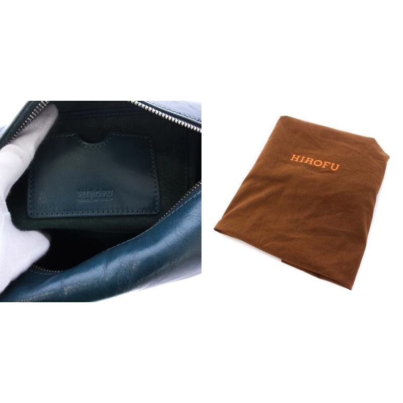 ヒロフ HIROFU ハンドバッグ ボストンバッグ ワンハンドル レザー 緑 