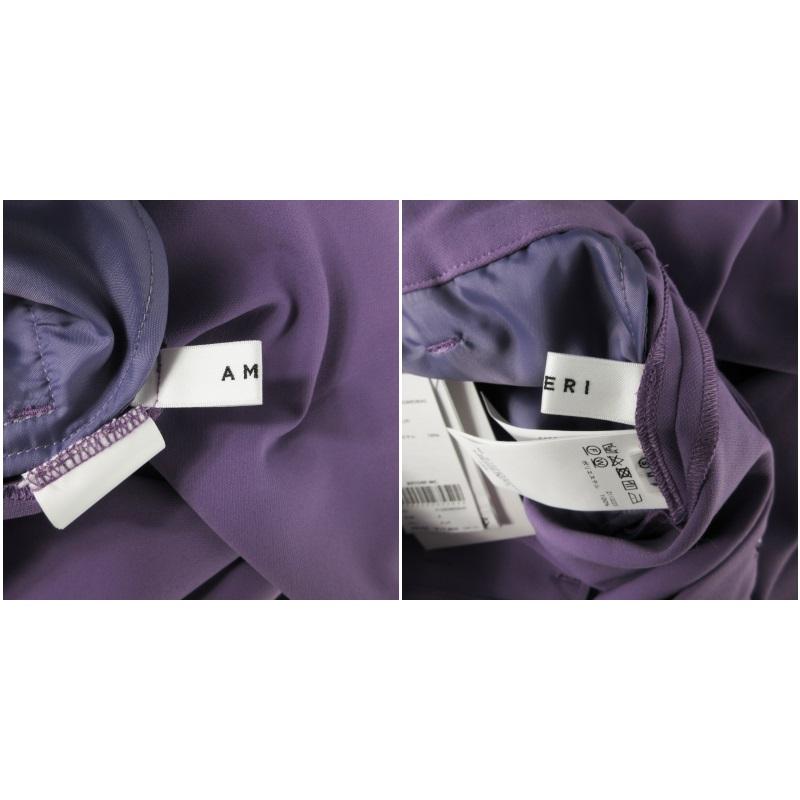 Ameri vintage ギャザースリーブウエストタックドレス パープル Ameri