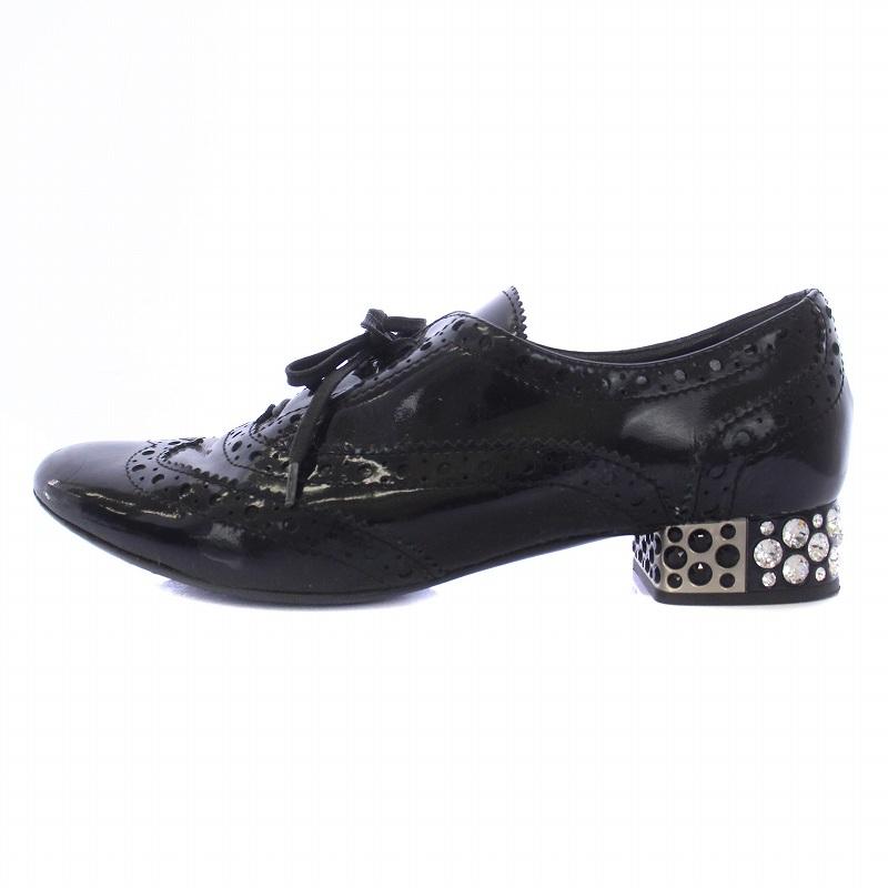 miu ミュウミュウ miumiu レースアップシューズ チャンキーヒール 