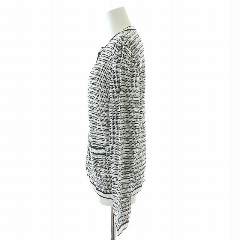 LEONARD レオナール SPORT ニットカーディガン 長袖 クルーネック かぎ