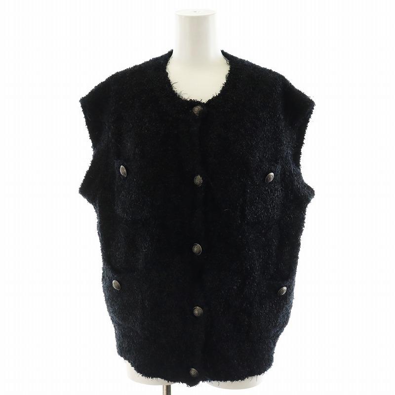 ウィムガゼット Whim Gazette 23AW ツイードニットベスト F 黒